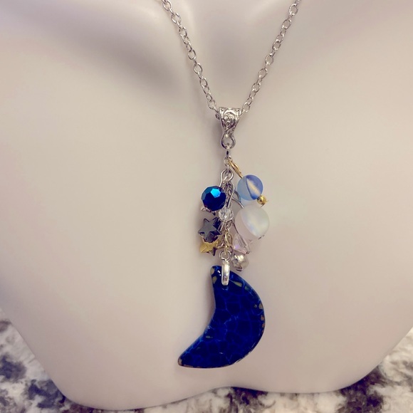 Celestial Pendant Necklace - Blue Lapis Lazuli - Picture 1 of 8
